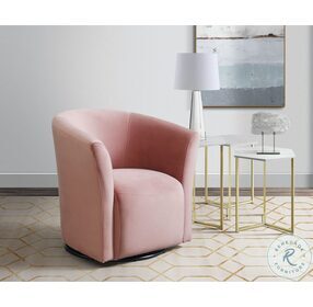 Cason Blush Velvet Swivel Chair