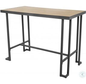 Roman Gray Metal And Natural Bamboo Counter Height Dining Table