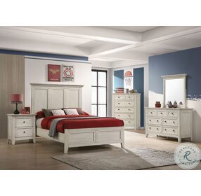 San Mateo Youth Rustic White Full Panel Bed