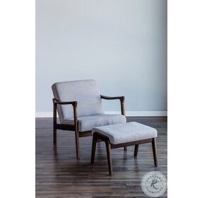 Zephyr Slate Light Gray And Medium Brown Lounge Chair