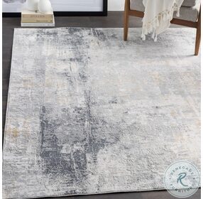 Paoli Off White and Charcoal Grey Abstract Medium Rug
