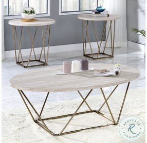 Rowyn White And Copper End Table