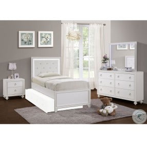 Bella White Tufted Full Upholstered Panel Bed