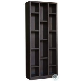 P021739 Distressed Brown Curio Bookcase