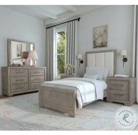 Andover Wire Brushed Grey Twin Panel Bed