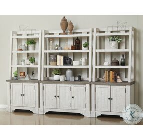 Valley Ridge Distressed White And Rustic Gray Credenza
