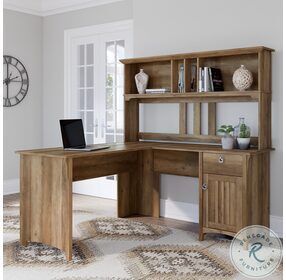 Salinas Reclaimed Pine 60" L Shaped Desk with Hutch