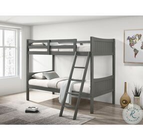 Santino Gray Twin Over Twin Bunk Bed