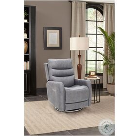 San Marco Rainer Storm Lay Flat Swivel Power Recliner with Power Headrest And Lumbar