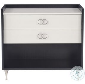 Silhouette Eggshell And Onyx 2 Drawer Nightstand