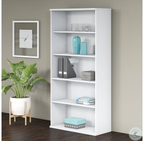 Studio C White 5 Shelf Bookcase