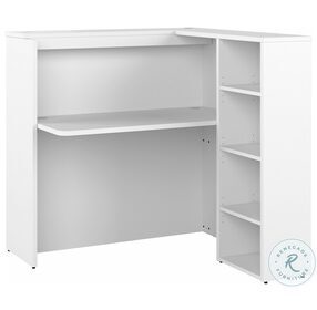 Studio C White 48" Privacy Home Office Set with Shelves