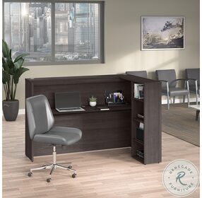 Studio C Storm Gray 72" Privacy Desk with Shelves