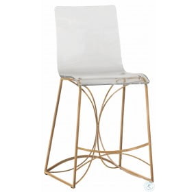 Angela Acrylic and Gold Counter Stool