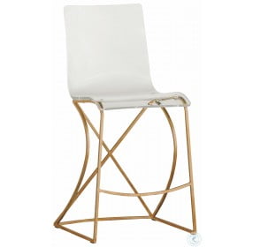 Johnson Acrylic and Gold Counter Stool