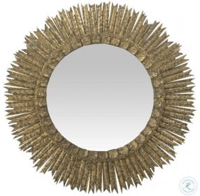 Ramona Antique Textured Gold Mirror