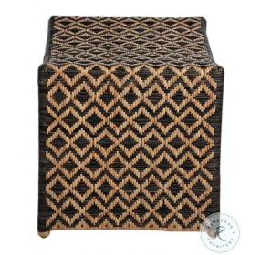Bennet Black And Natural Rattan Stool