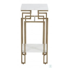 Louie Light Bronze Gold And White Side Table