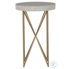 Jennings Natural White And Amirah Gold Side Table
