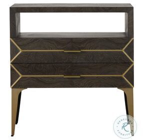 Westville Ash Gray And Stain Brass Nightstand