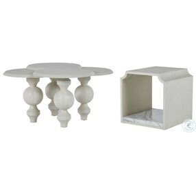 Coco Cerused White Coffee Table