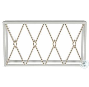 Alandra Cerused White Wood And Stained Gold Metal Console Table