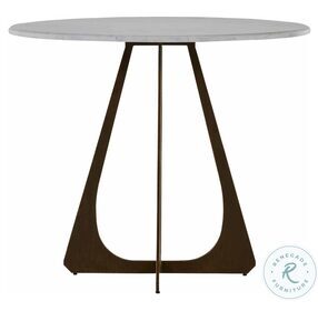 Drayton Jazzy White Marble And Brushed Copper Metal Bistro Table