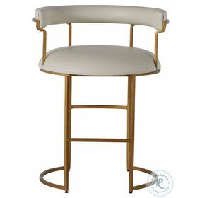 Mack White Leather Counter Height Stool