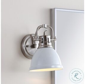 Lawson Brush Nickel and White Bathroom Sconce