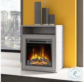 Studio C Platinum Gray 24" Electric Fireplace with Shelf