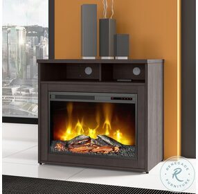 Studio C Storm Gray 32" Electric Fireplace with Shelf