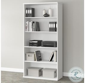 Studio A White Tall 5 Shelf Bookcase
