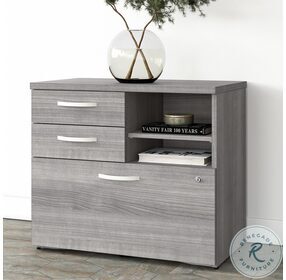 Studio A Platinum Gray Office Storage Cabinet with Drawers and Shelves