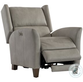 Weller Grey Leather Power Recliner Chair