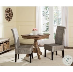 Arjun Antique And Gray 18" Wicker Dining Chair Set Of 2