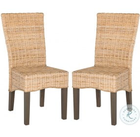 Ozias Natural 19" Wicker Dining Chair Set Of 2