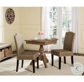 Odette Gray 19" Wicker Dining Chair Set Of 2