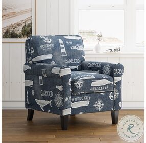 Seafarer Navy Upholstered Accent Chair