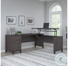 Somerset Storm Gray 72" 3 Position Sit To Stand L Shaped Desk