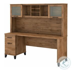Somerset Fresh Walnut 72" Office Home Office Set with Drawers and Hutch