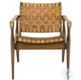 Dilan Brown And Light Brown Leather Safari Chair
