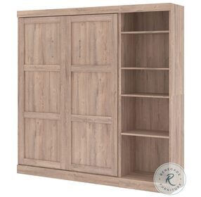 Pur Rustic Brown 84" Full Murphy Bed with Storage Unit