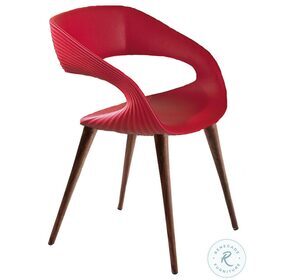 Shape Red and Oak Dining Chair