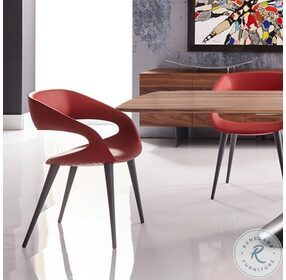 Shape Red And Walnut Dining Chair