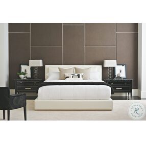 Signature Promethean Pearl King Upholstered Panel Bed