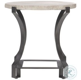 Sayers White Travertine And Bronze Side Table