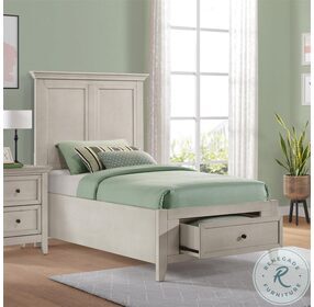 San Mateo Youth Rustic White Twin Panel Storage Bed