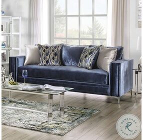 Jodie Satin Blue Living Room Set