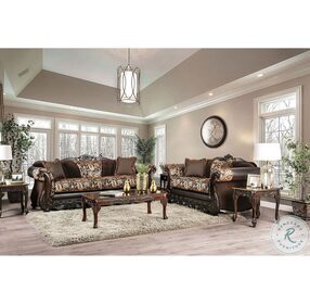 Newdale Brown And Gold Loveseat