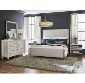 Ashby Place Reflection Gray Queen Upholstered Panel Bed